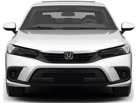 Head on picture of the Honda Civic front view.